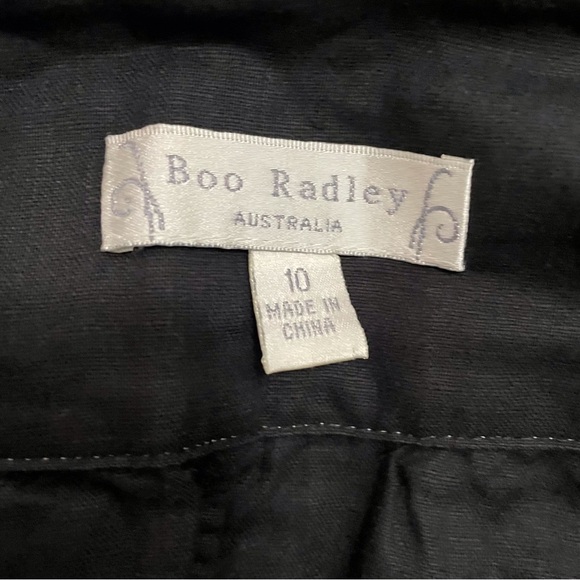 Boo Radley vintage charcoal midi Aline skirt with lace detail. Medium - Picture 4 of 8